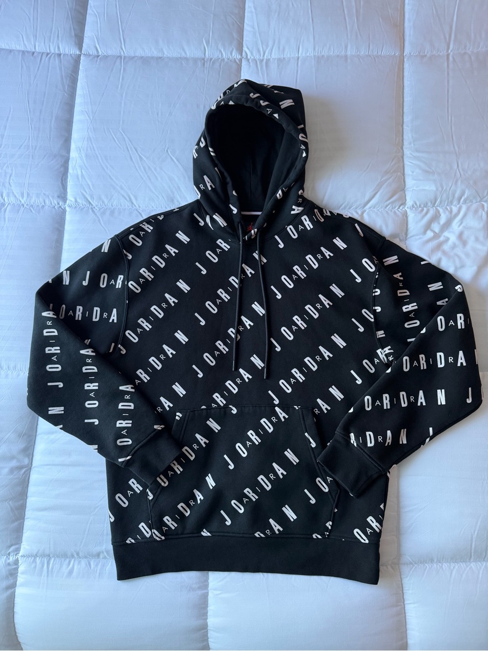 Jordan Black Allover Logo Pullover Hoodie